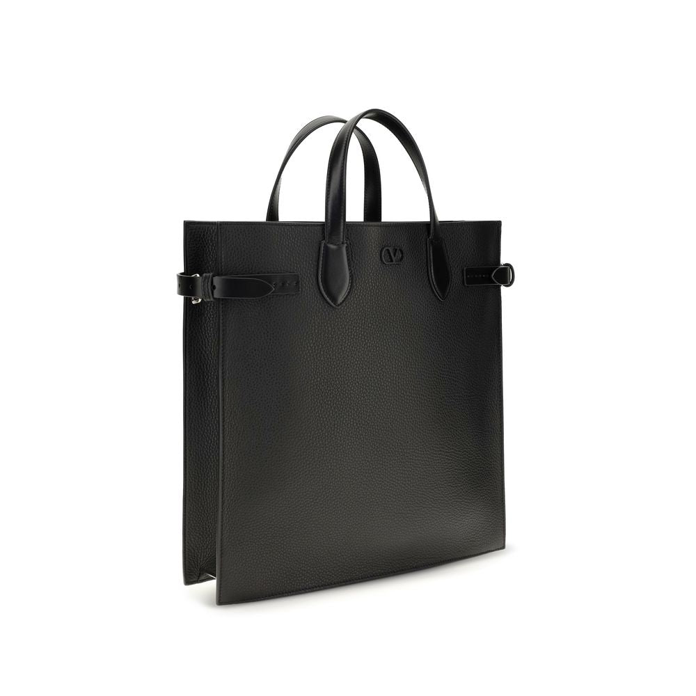 Men’s Valentino Garavani Black Calf Leather Bos Taurus Shoulder Bag