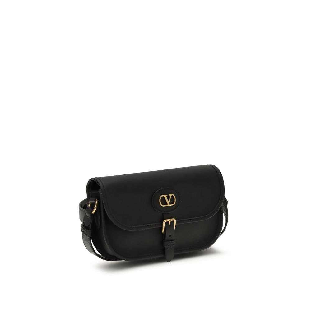 Men’s Valentino Garavani Black Calf Leather Bos Taurus Shoulder Bag