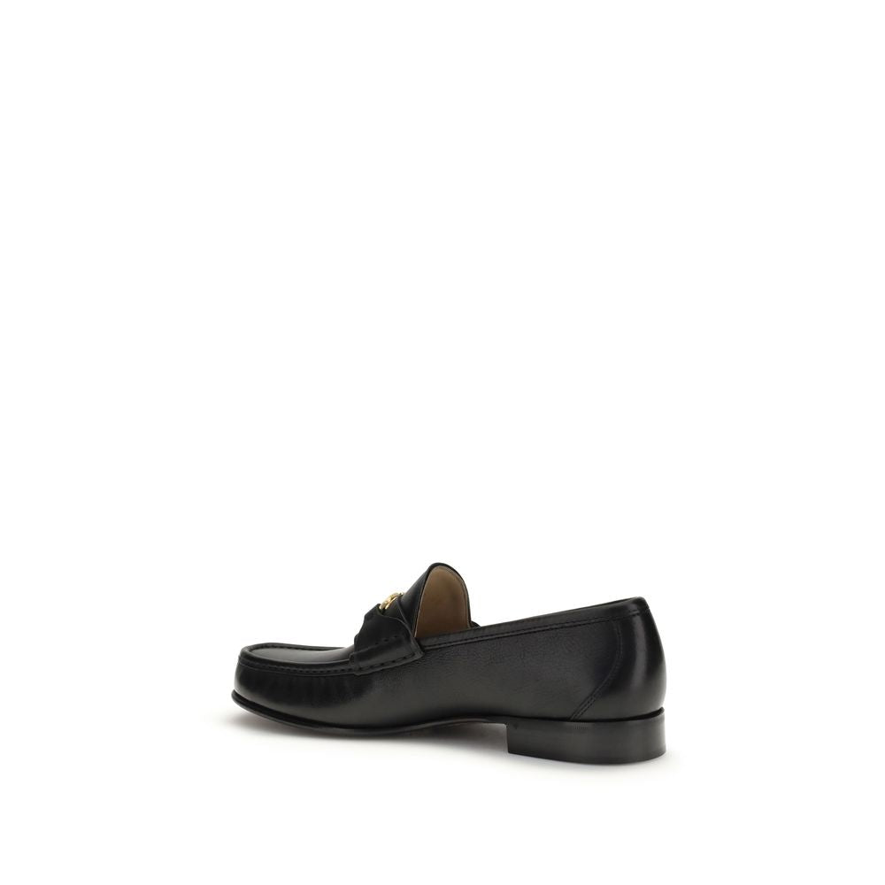 Men’s Valentino Garavani Black Calf Leather Bos Taurus Slip-on Loafers