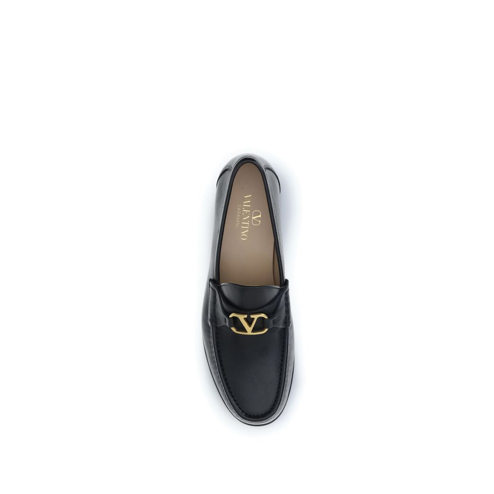 Men’s Valentino Garavani Black Calf Leather Bos Taurus Slip-on Loafers