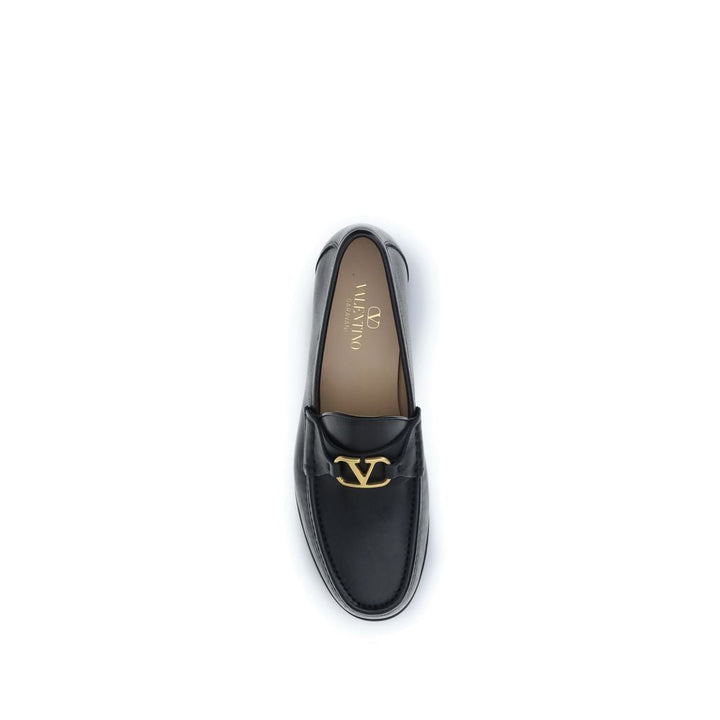Men’s Valentino Garavani Black Calf Leather Bos Taurus Slip-on Loafers