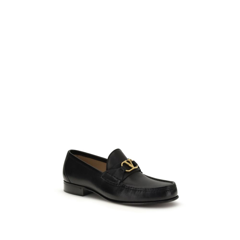 Men’s Valentino Garavani Black Calf Leather Bos Taurus Slip-on Loafers