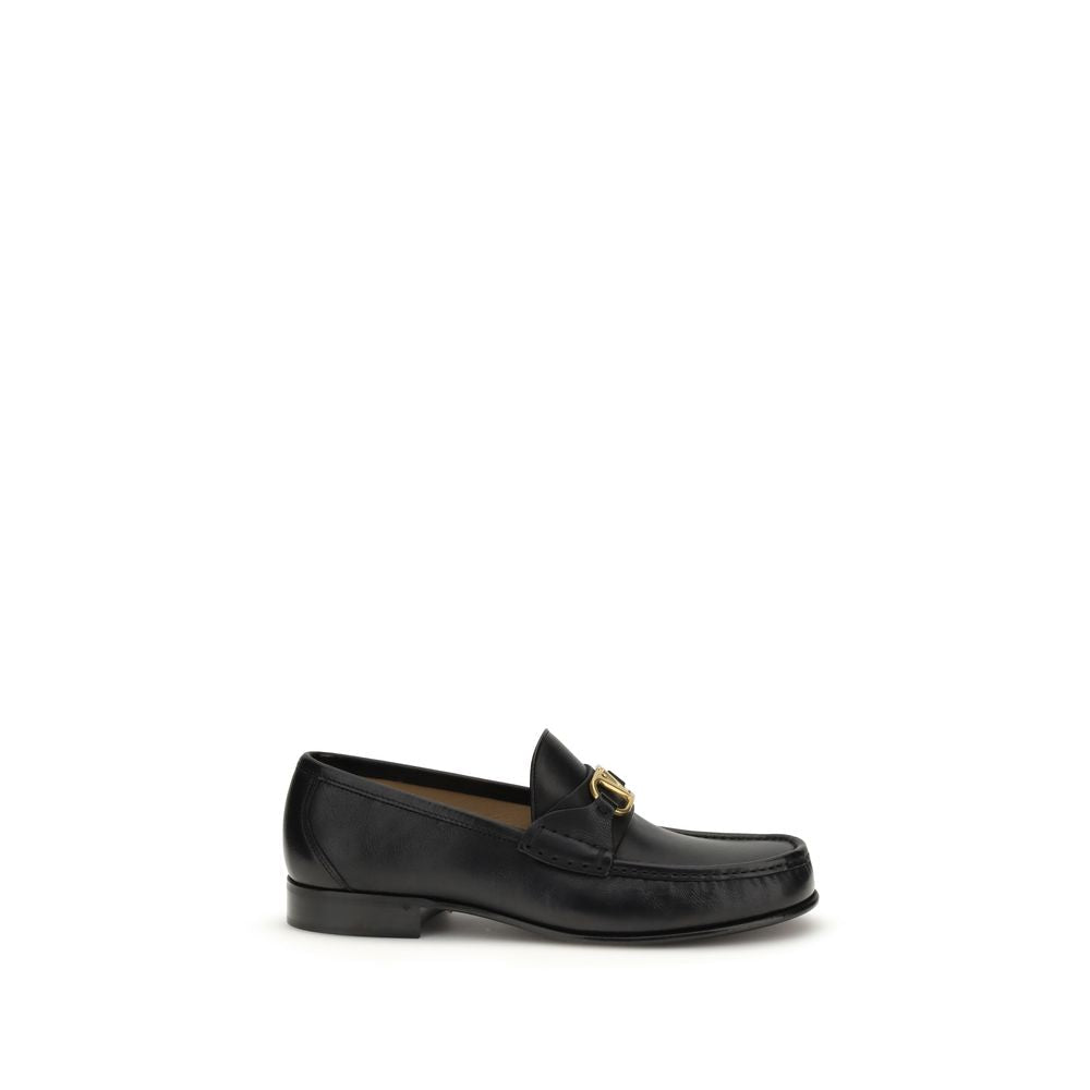 Men’s Valentino Garavani Black Calf Leather Bos Taurus Slip-on Loafers