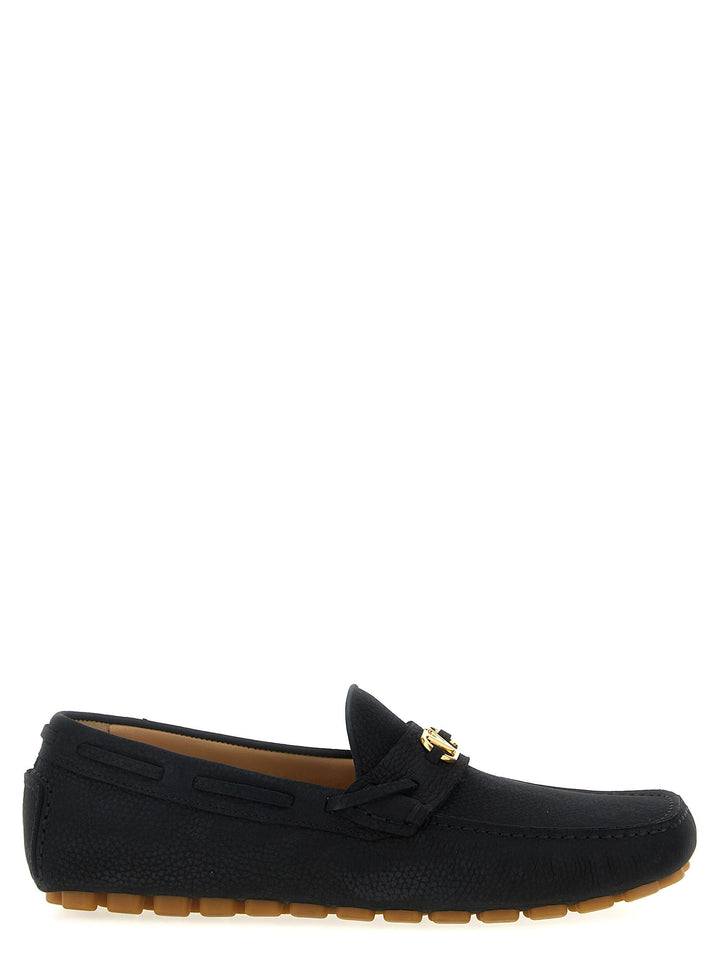 Men’s Valentino Garavani Black Calfskin Slip-on Loafers