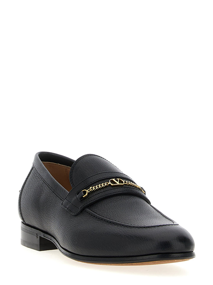 Men’s Valentino Garavani Black Goatskin Slip-on Loafers
