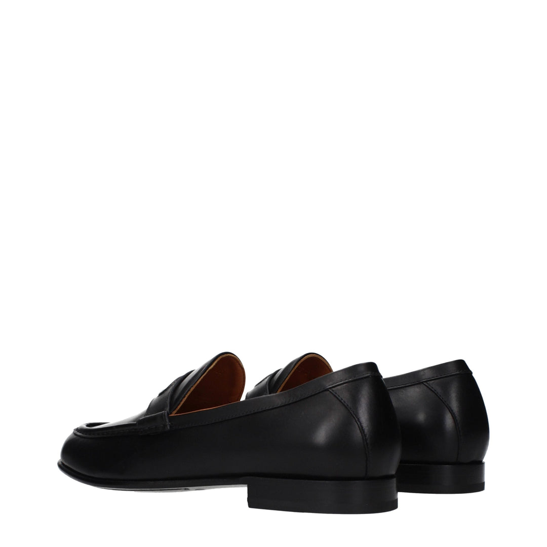 Men’s Valentino Garavani Black Leather Slip-on Loafers