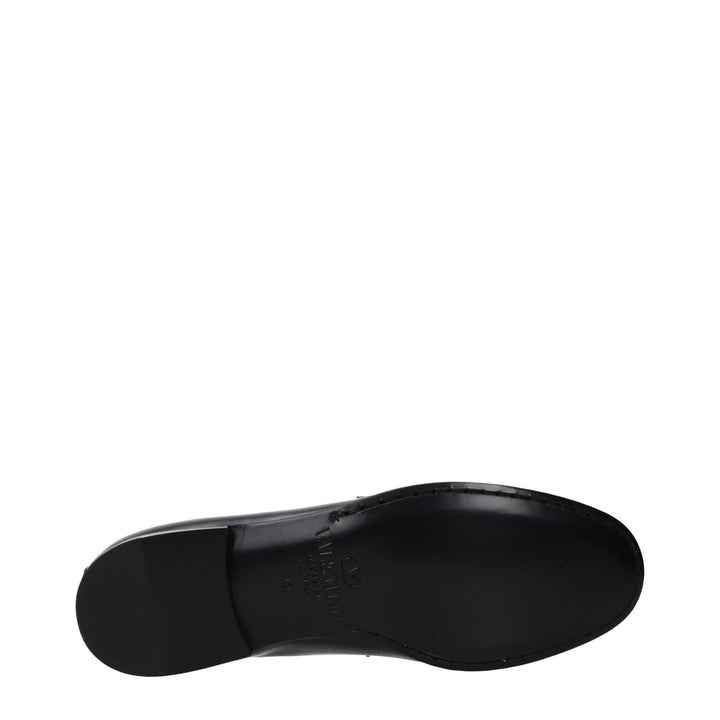 Men’s Valentino Garavani Black Leather Slip-on Loafers