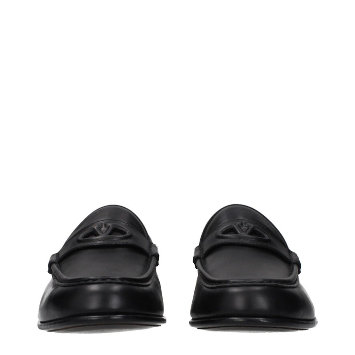 Men’s Valentino Garavani Black Leather Slip-on Loafers