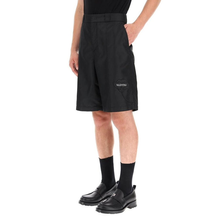 Valentino Garavani Black Nylon Bermuda Shorts