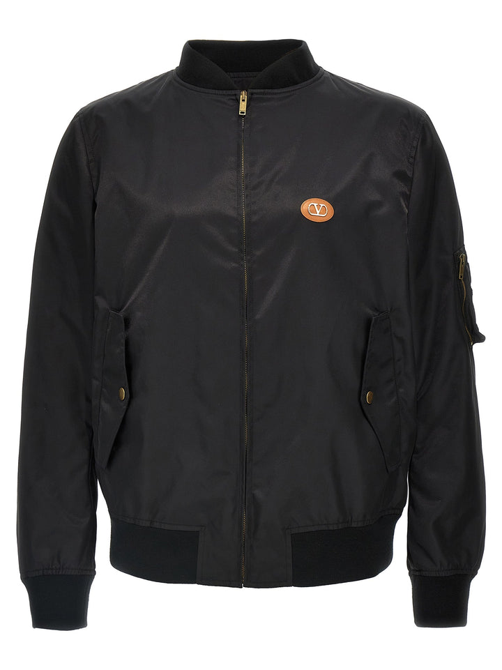 Men’s Valentino Garavani Black Polyamide Bomber