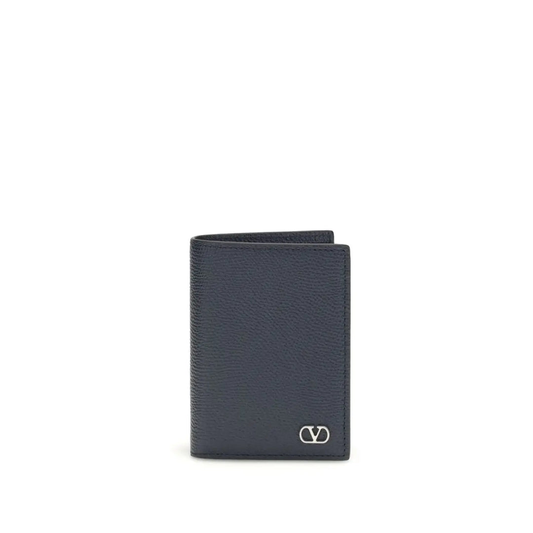 Men’s Valentino Garavani Blue Calf Leather Bos Taurus Wallet