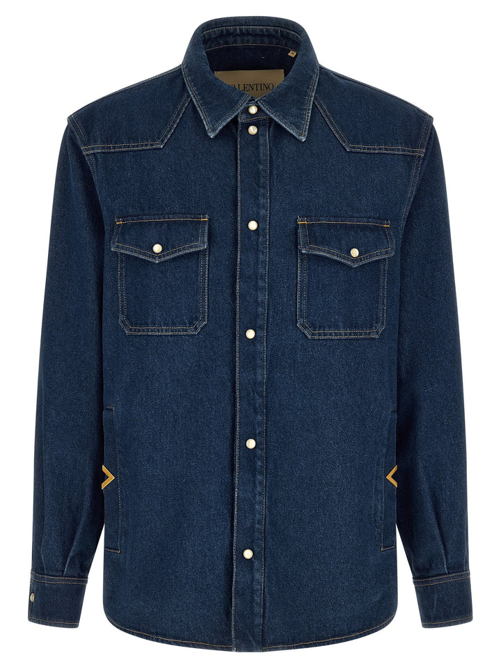 Valentino Garavani Blue Cotton Blouse