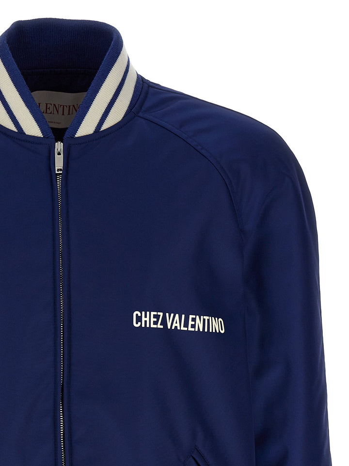 Men’s Valentino Garavani Blue Polyamide Bomber