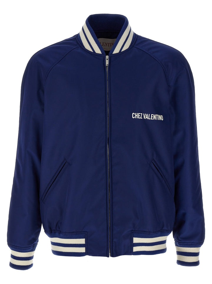 Men’s Valentino Garavani Blue Polyamide Bomber