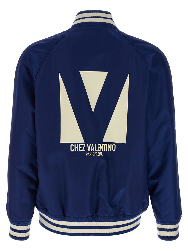 Men’s Valentino Garavani Blue Polyamide Bomber