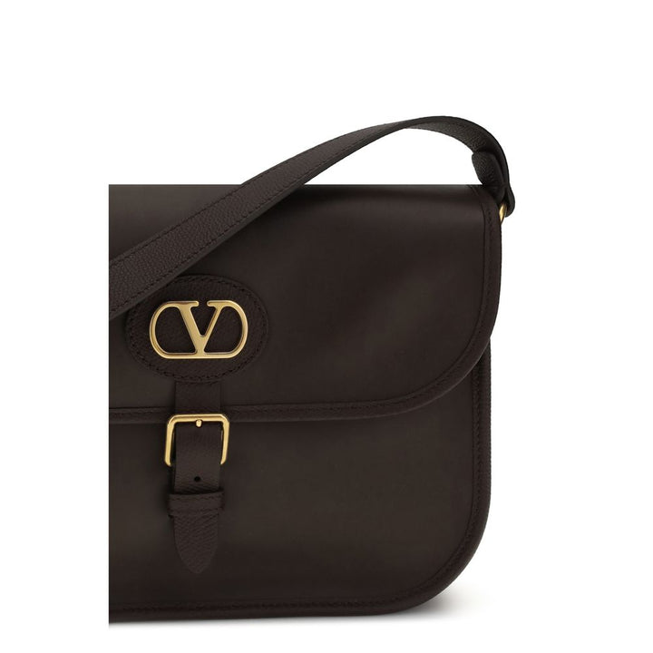 Men’s Valentino Garavani Brown Calf Leather Bos Taurus Shoulder Bag