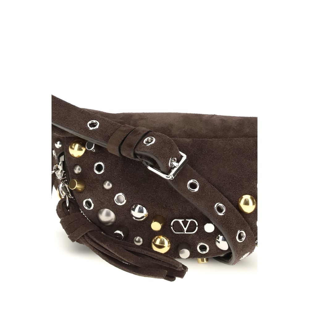 Men’s Valentino Garavani Brown Calf Leather Bos Taurus Shoulder Bag