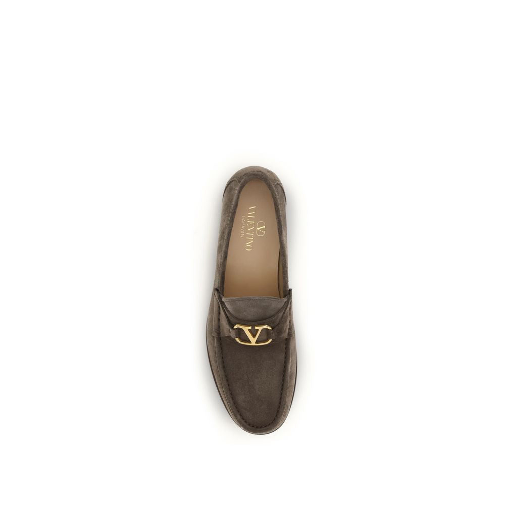 Men’s Valentino Garavani Brown Calf Leather Bos Taurus Slip-on Loafers