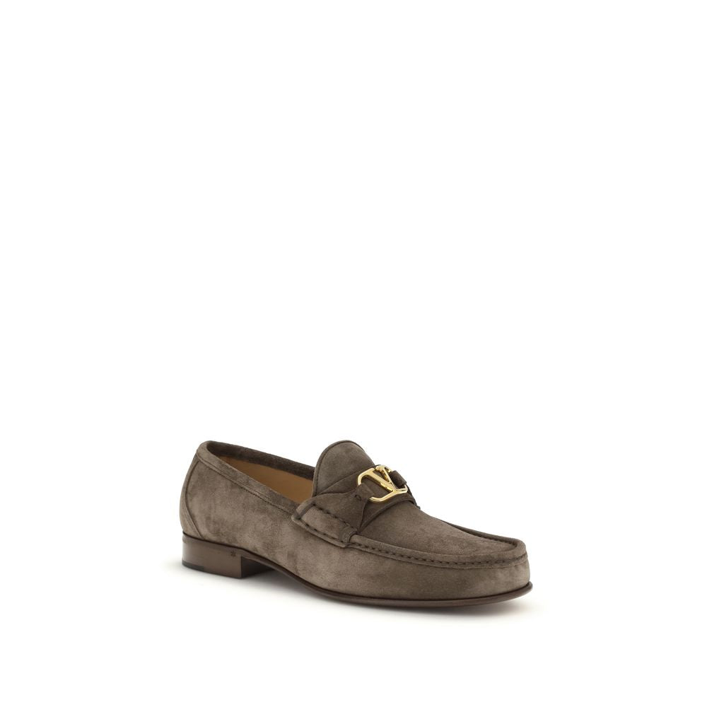 Men’s Valentino Garavani Brown Calf Leather Bos Taurus Slip-on Loafers