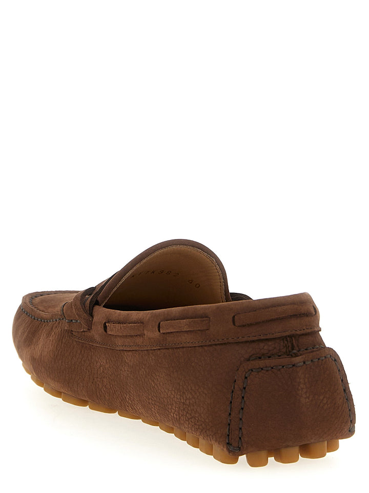 Men’s Valentino Garavani Brown Calfskin Slip-on Loafers