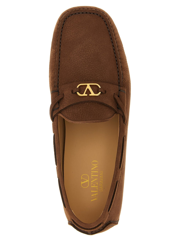 Men’s Valentino Garavani Brown Calfskin Slip-on Loafers