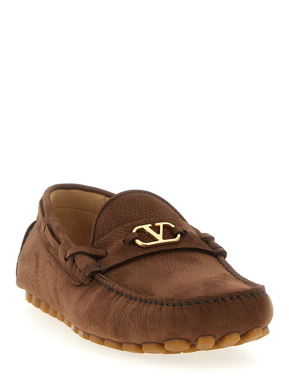 Men’s Valentino Garavani Brown Calfskin Slip-on Loafers