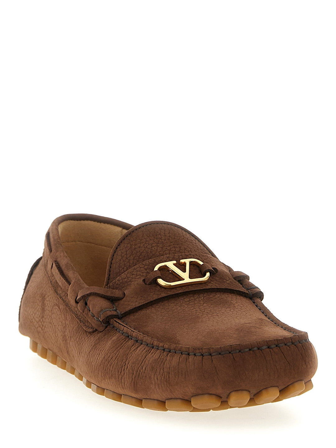 Men’s Valentino Garavani Brown Calfskin Slip-on Loafers