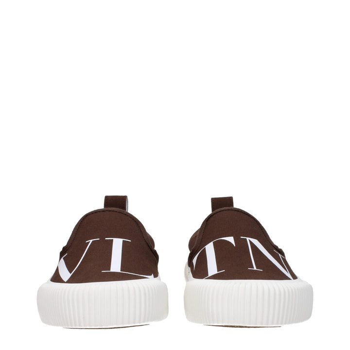 Men’s Valentino Garavani Brown Fabric Slip-on Loafers