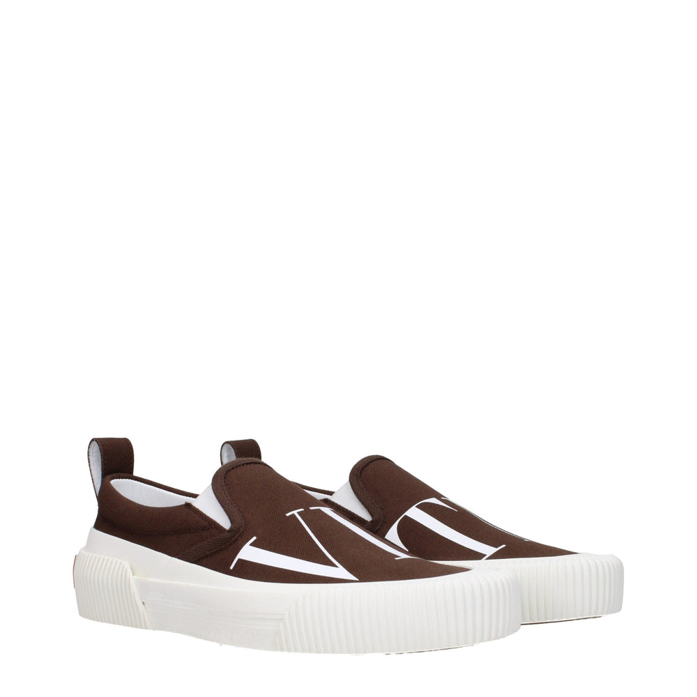 Men’s Valentino Garavani Brown Fabric Slip-on Loafers
