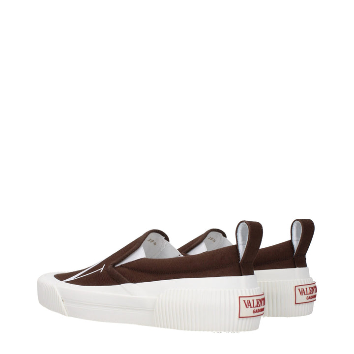 Men’s Valentino Garavani Brown Fabric Slip-on Loafers