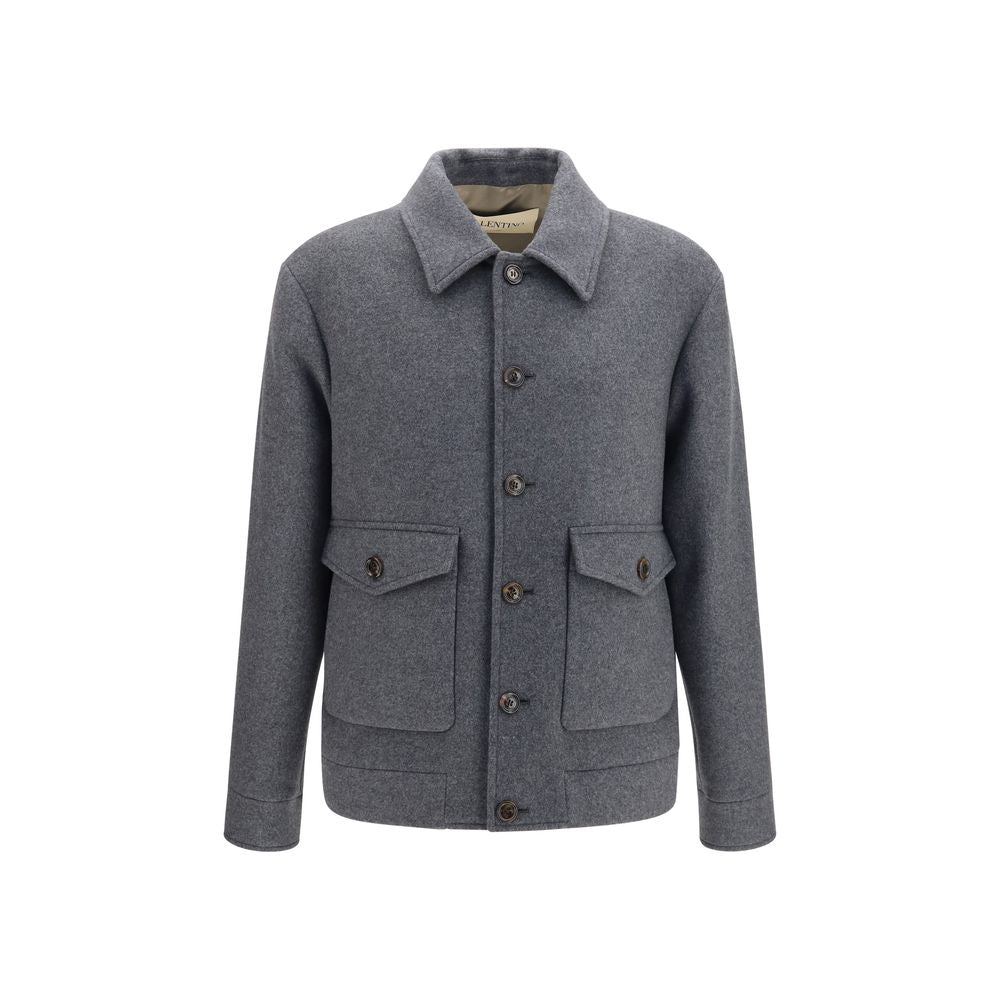 Men’s Valentino Garavani Gray Wool Oves Aries Full-length Jacket