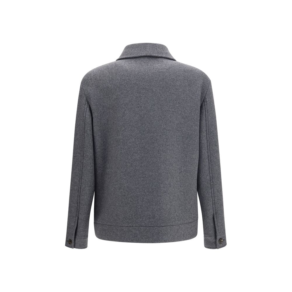 Men’s Valentino Garavani Gray Wool Oves Aries Full-length Jacket