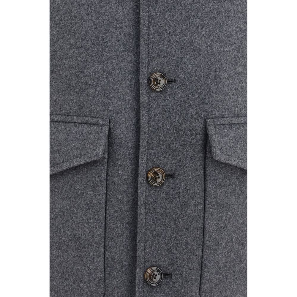 Men’s Valentino Garavani Gray Wool Oves Aries Full-length Jacket