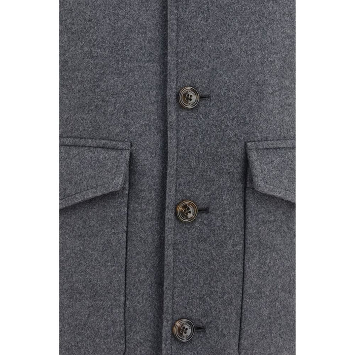 Men’s Valentino Garavani Gray Wool Oves Aries Full-length Jacket