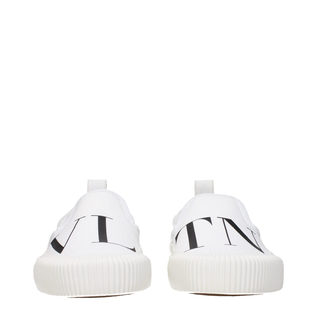 Men’s Valentino Garavani White Fabric Slip-on Loafers