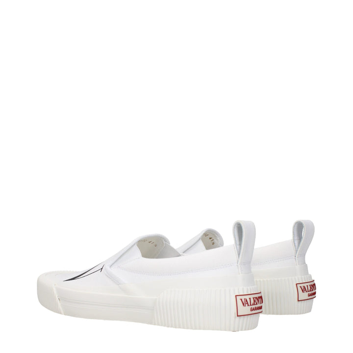 Men’s Valentino Garavani White Fabric Slip-on Loafers