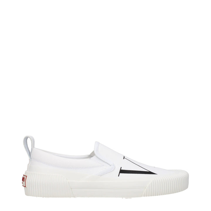 Men’s Valentino Garavani White Fabric Slip-on Loafers