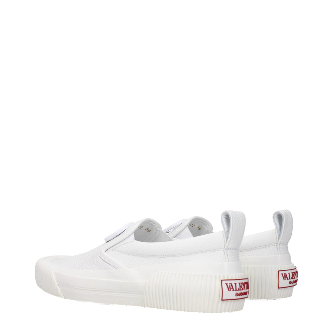 Men’s Valentino Garavani White Leather Slip-on Loafers