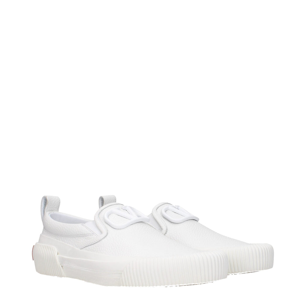 Men’s Valentino Garavani White Leather Slip-on Loafers