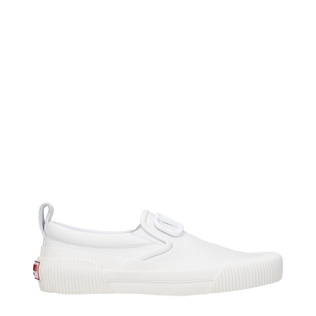 Men’s Valentino Garavani White Leather Slip-on Loafers