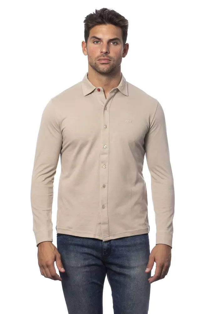 Men’s Verri Beige Cotton Men Shirt