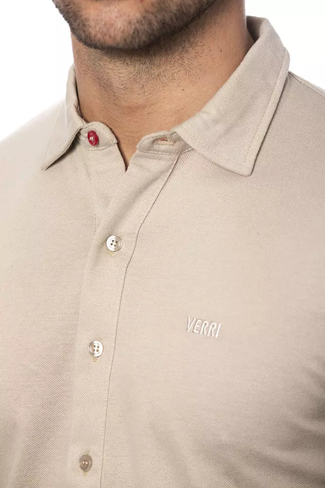 Men’s Verri Beige Cotton Men Shirt