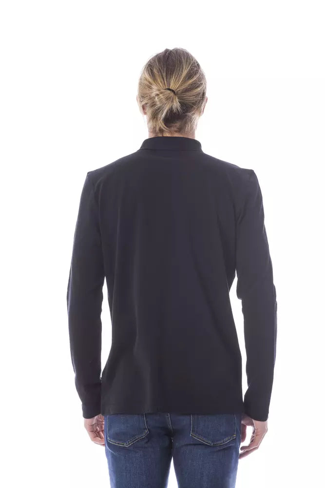 Men’s Verri Black Cotton Men Polo Shirt Long Sleeve