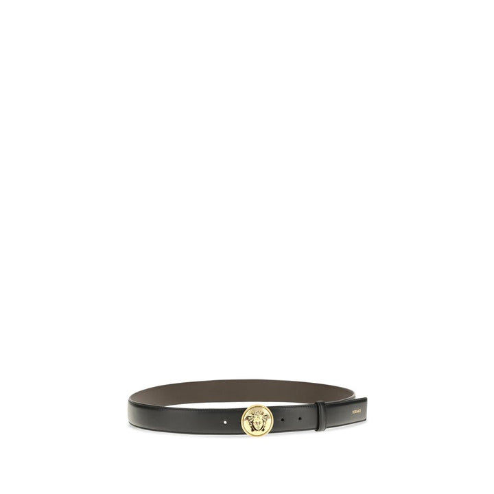 Versace Black Calf Leather Bos Taurus Regular Belt