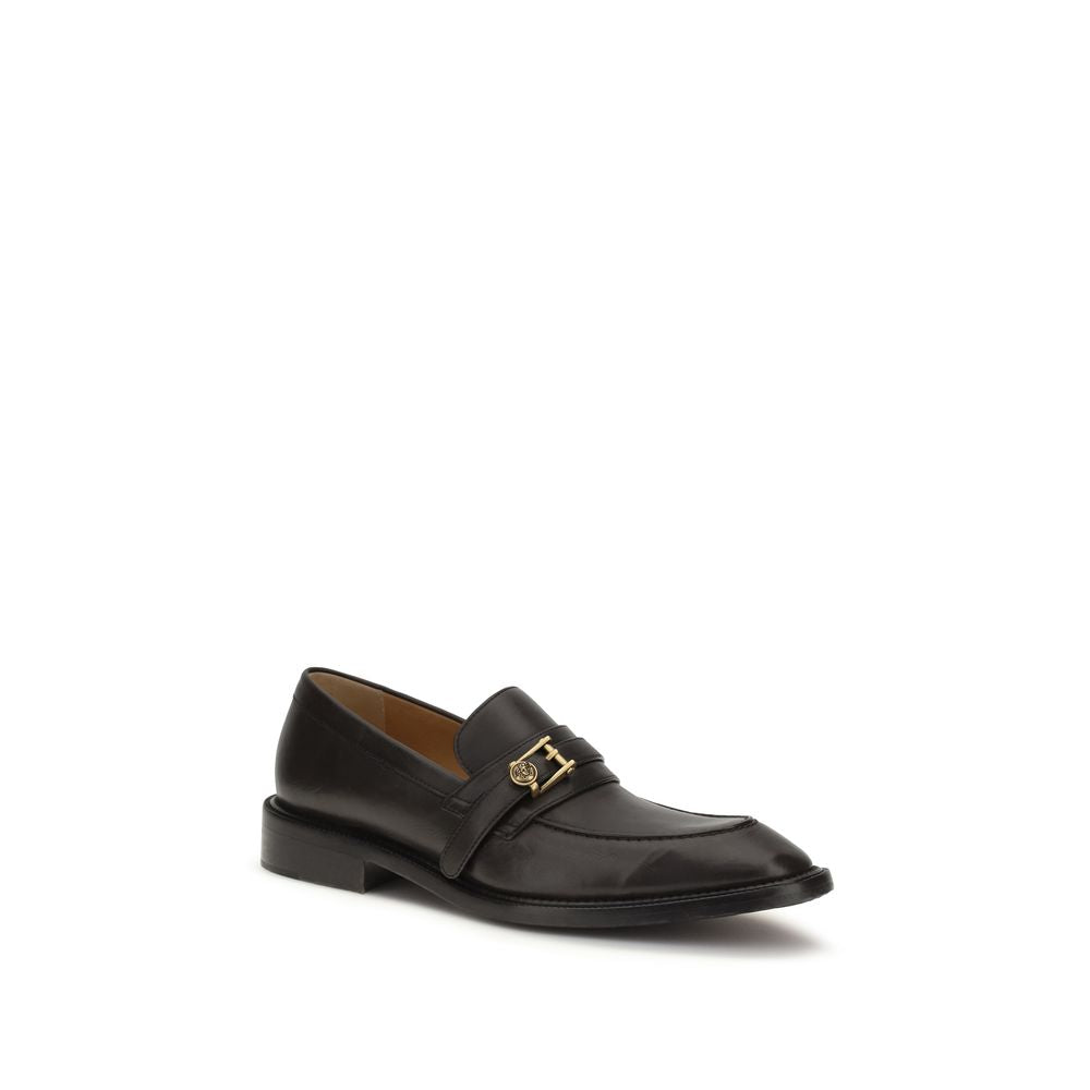 Men’s Versace Black Calf Leather Bos Taurus Slip-on Loafers
