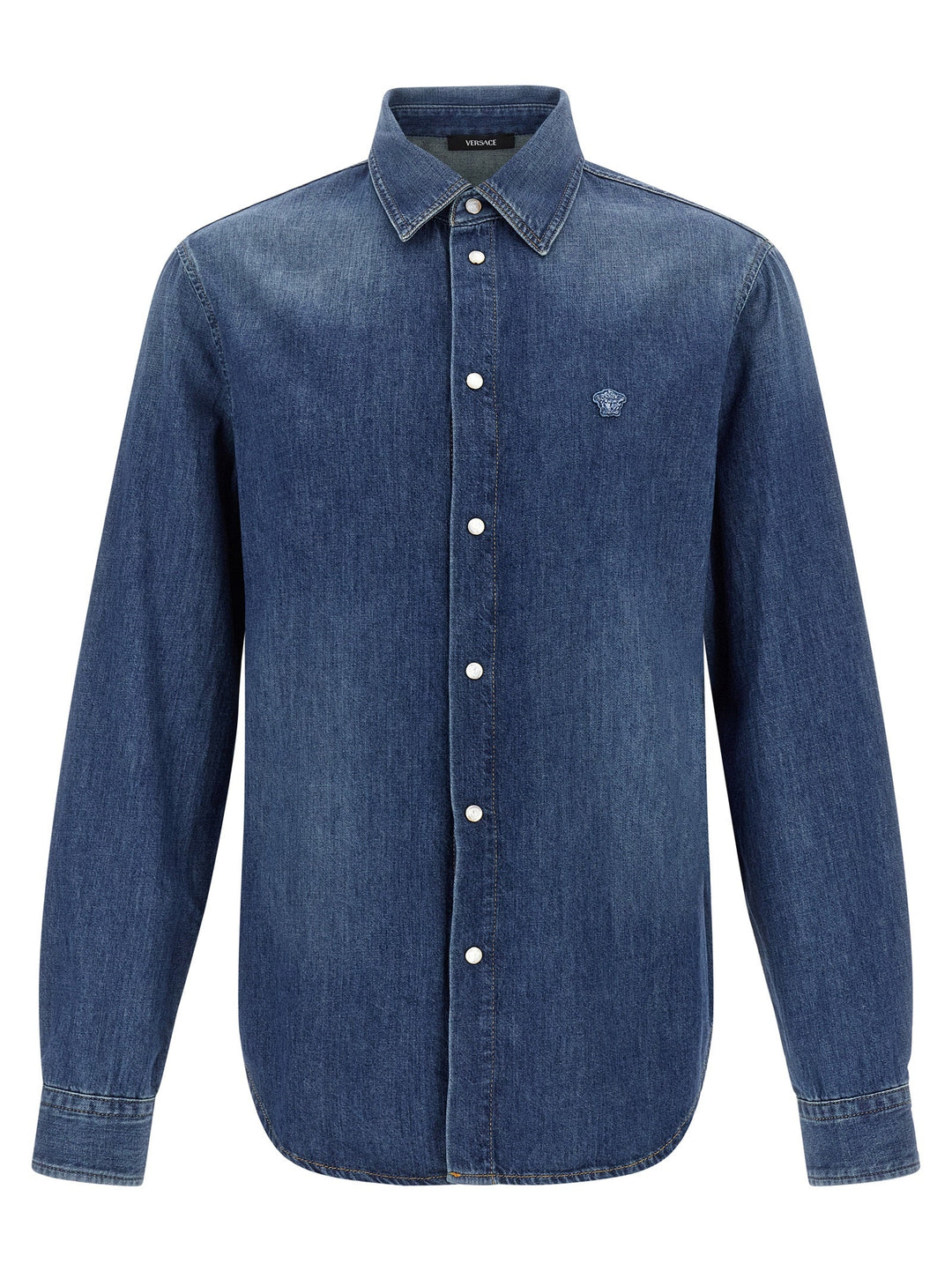 Versace Blue Cotton Blouse