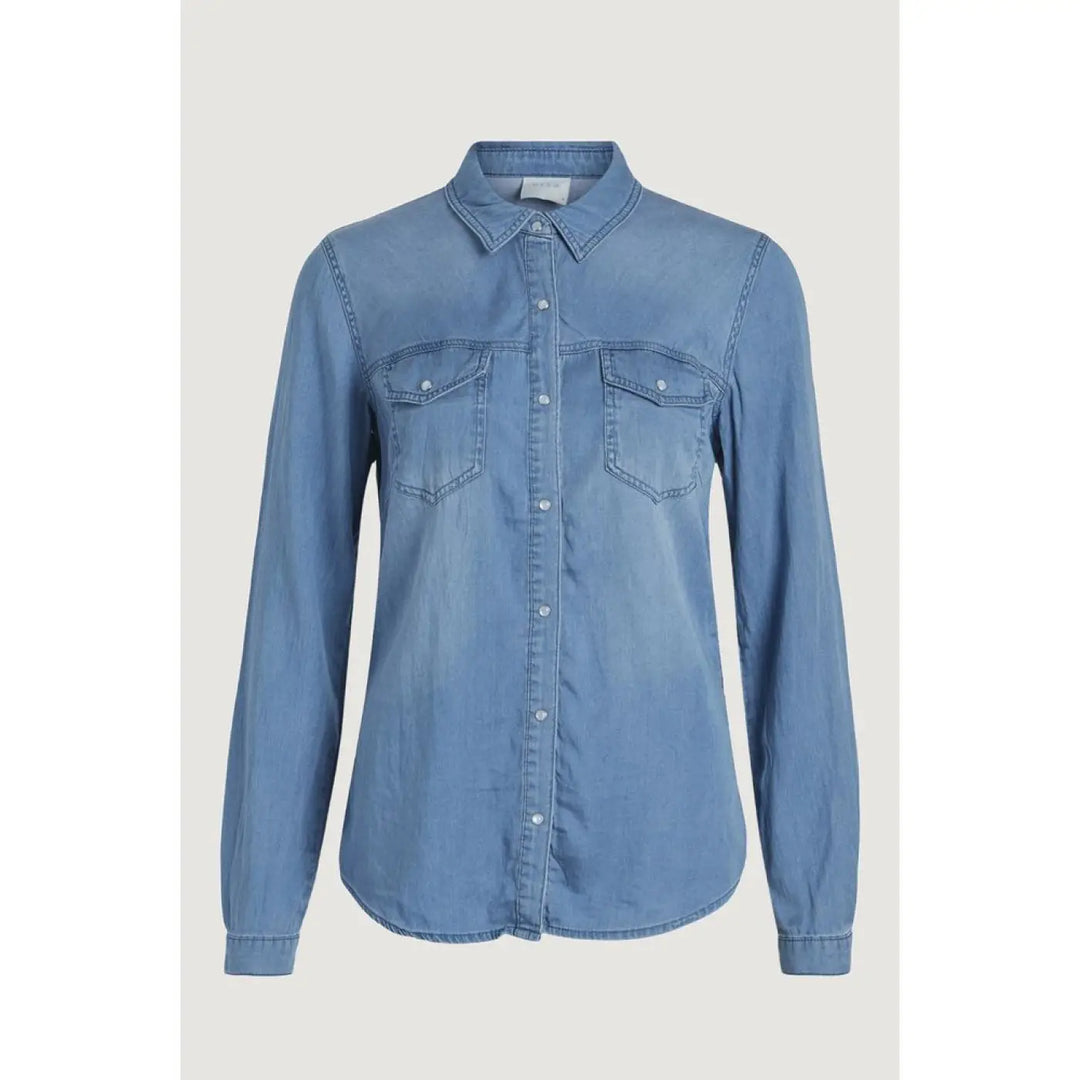 Men’s Vila Clothes Light Blue Cotton Blouse