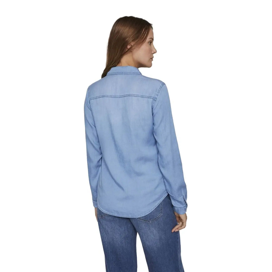 Men’s Vila Clothes Light Blue Cotton Blouse