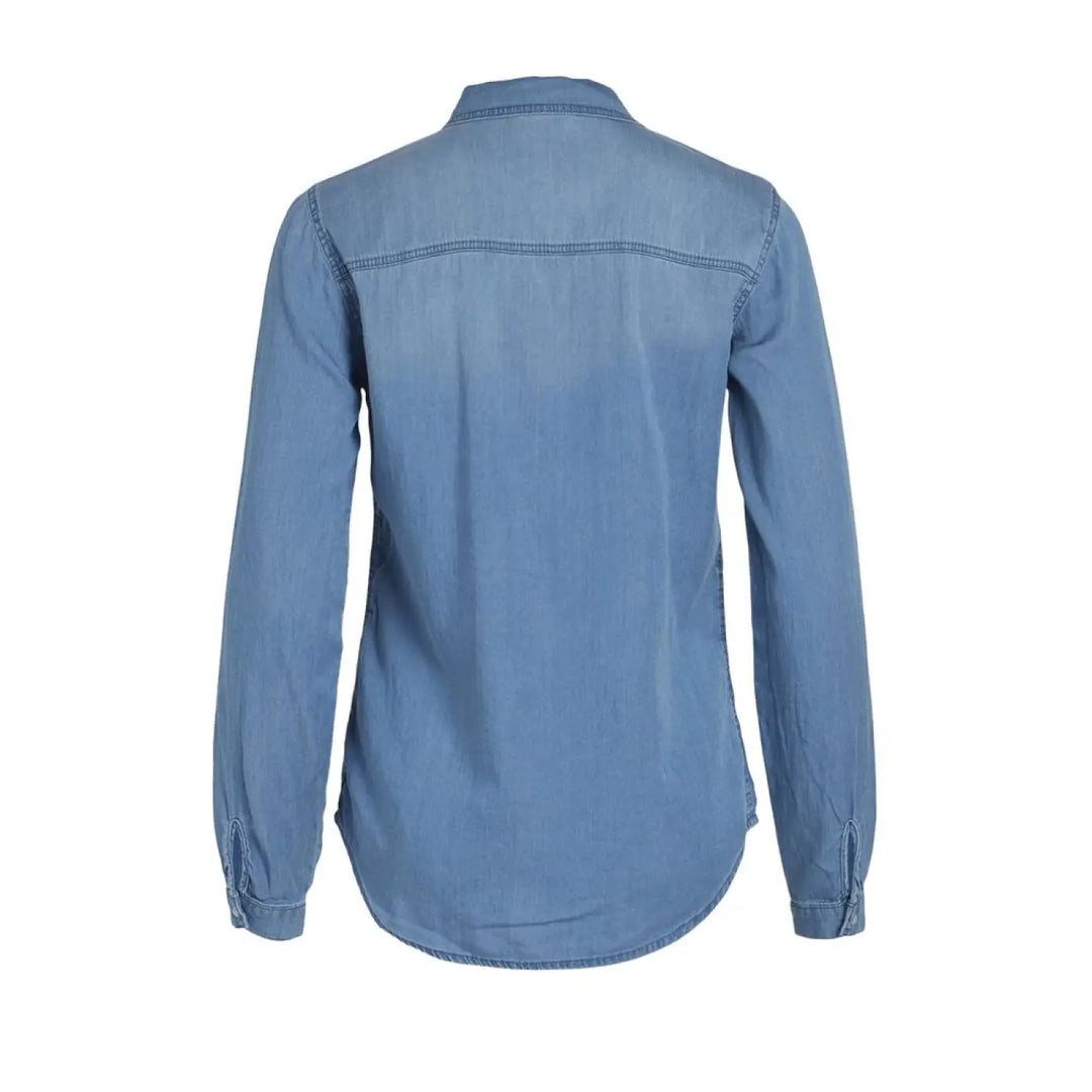 Men’s Vila Clothes Light Blue Cotton Blouse