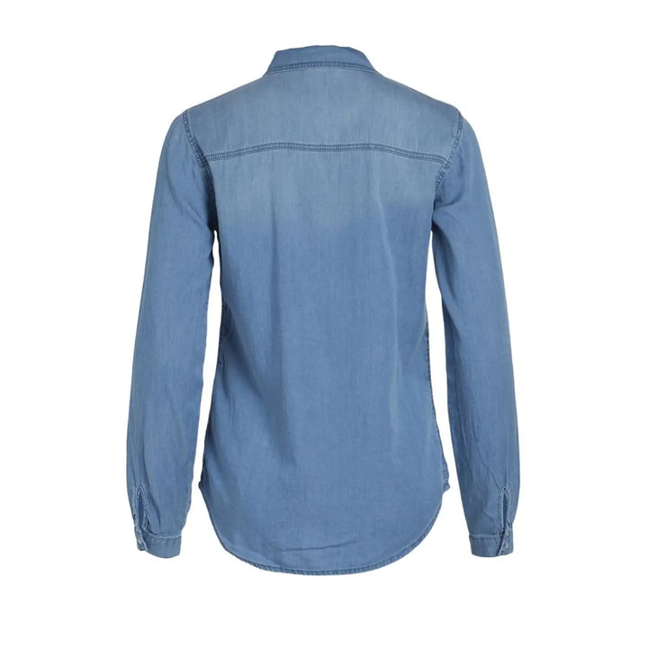 Men’s Vila Clothes Light Blue Cotton Blouse